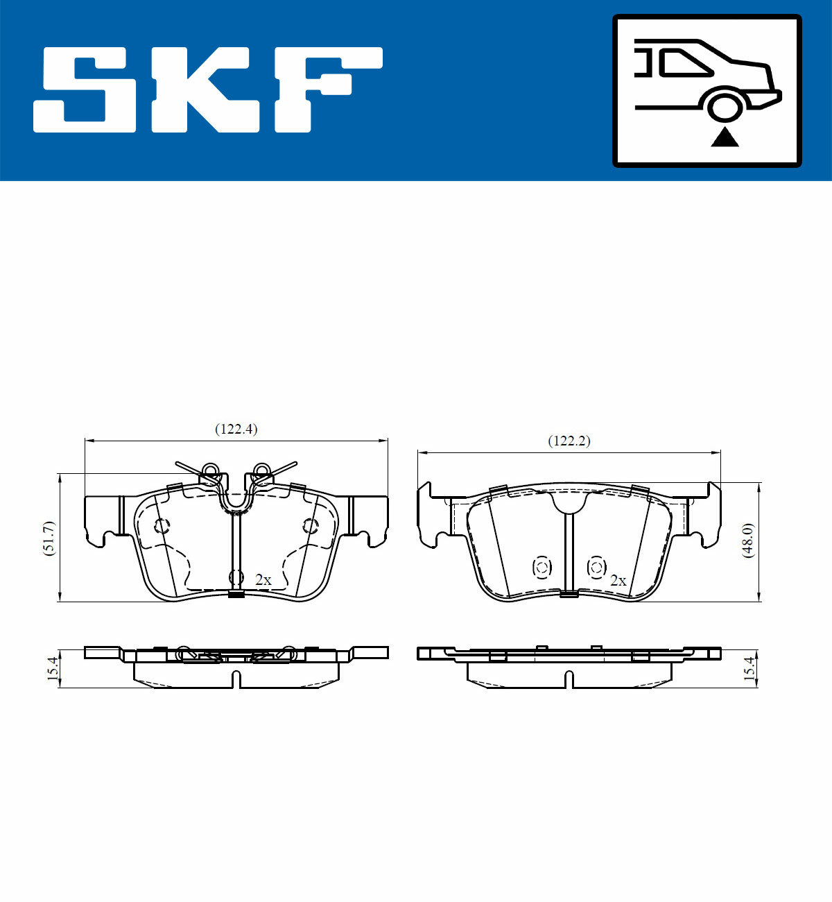 Sada brzdových platničiek kotúčovej brzdy SKF